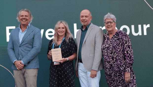 Kate O'Hara accepting Destination of the Year Seatrade Cruise Award