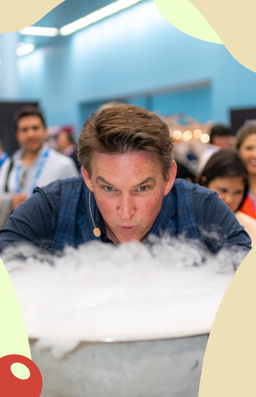 Rob Floyd presenting an exotic cocktail