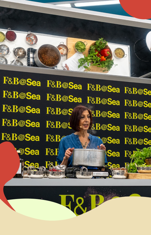 Woman giving a demo at F&B@Sea